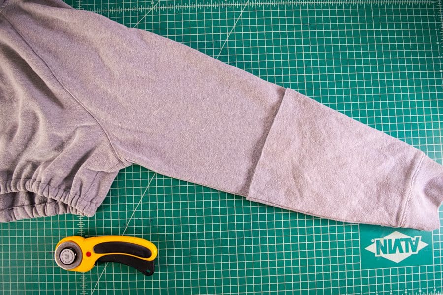 Sweatshirt Refashion: How to Quickly Crop a Hoodie & Add Ruched Sleeves -
