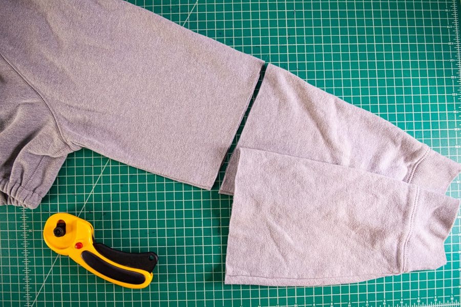 Sweatshirt Refashion: How to Quickly Crop a Hoodie & Add Ruched Sleeves -