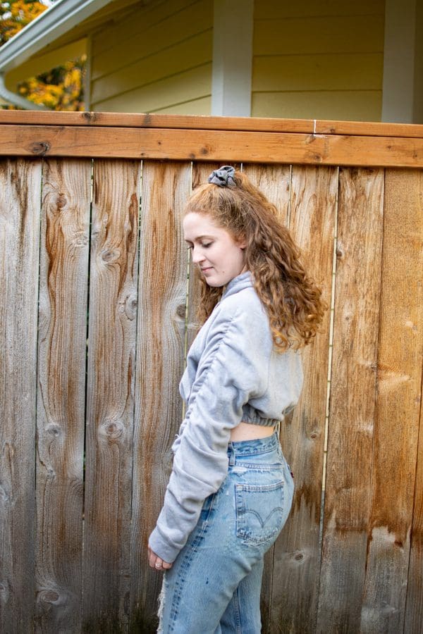 Sweatshirt Refashion: How to Quickly Crop a Hoodie & Add Ruched Sleeves -