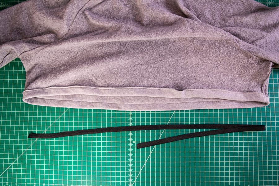 Sweatshirt Refashion: How to Quickly Crop a Hoodie & Add Ruched Sleeves -