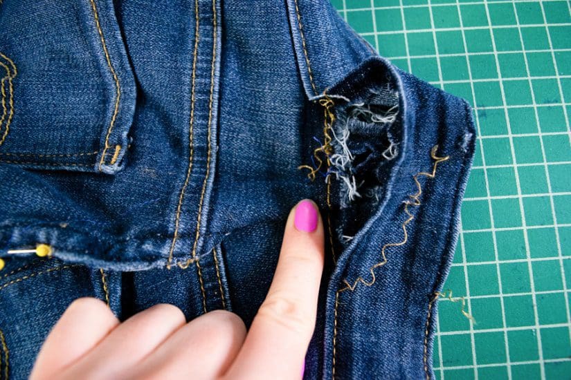 Taking in jeans waistband: How to remove excess fabric for a custom fit -