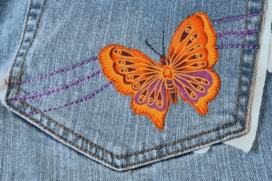 Embellish Jean Pockets decorative stitching