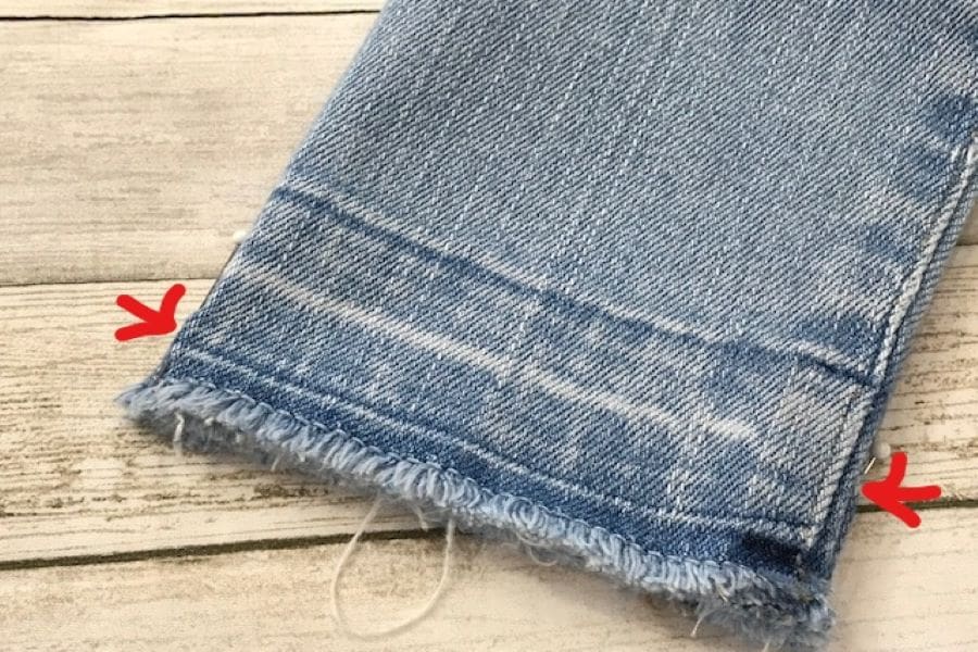 Secondary placement pins on jeans