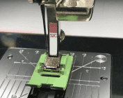 Close-up photo of non-stick presser foot