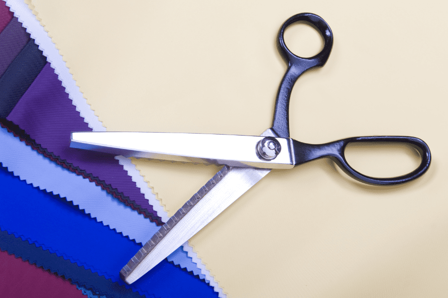 pinking shears and fabric