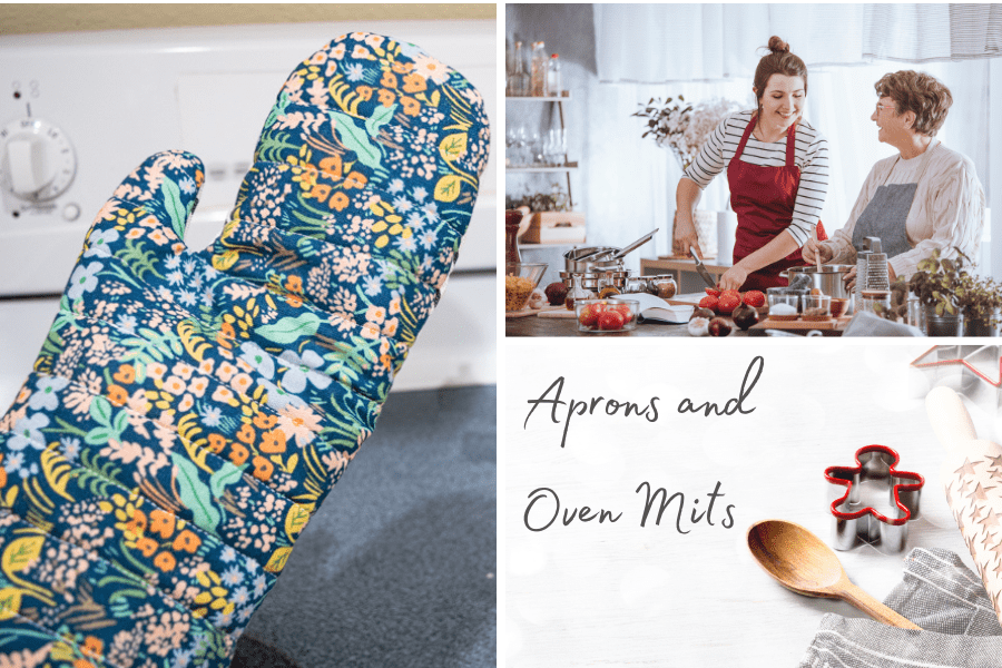 handmade sewing gifts of Oven mitts and aprons