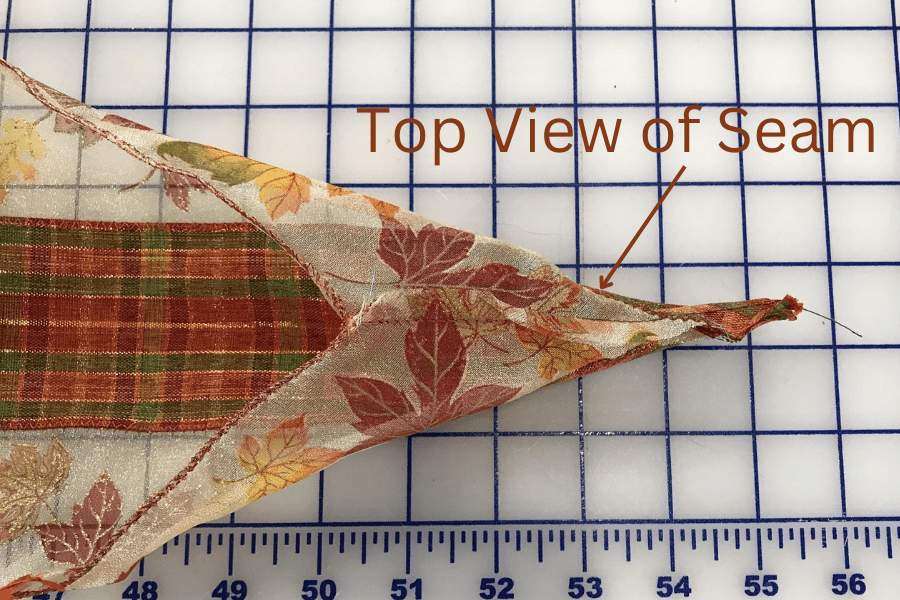 Top view of seam