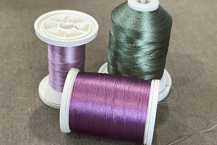 decorative thread for a satin stitch