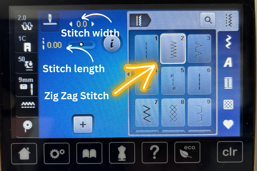 starting settings for satin stitch