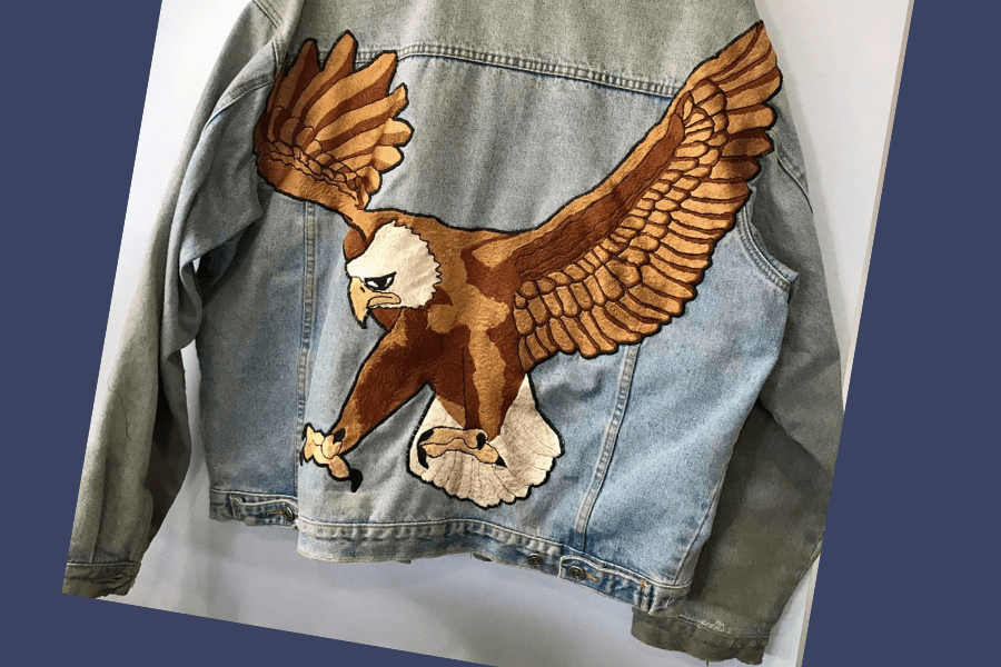 Eagle embroidered denim jacket / Embellish a denim jacket