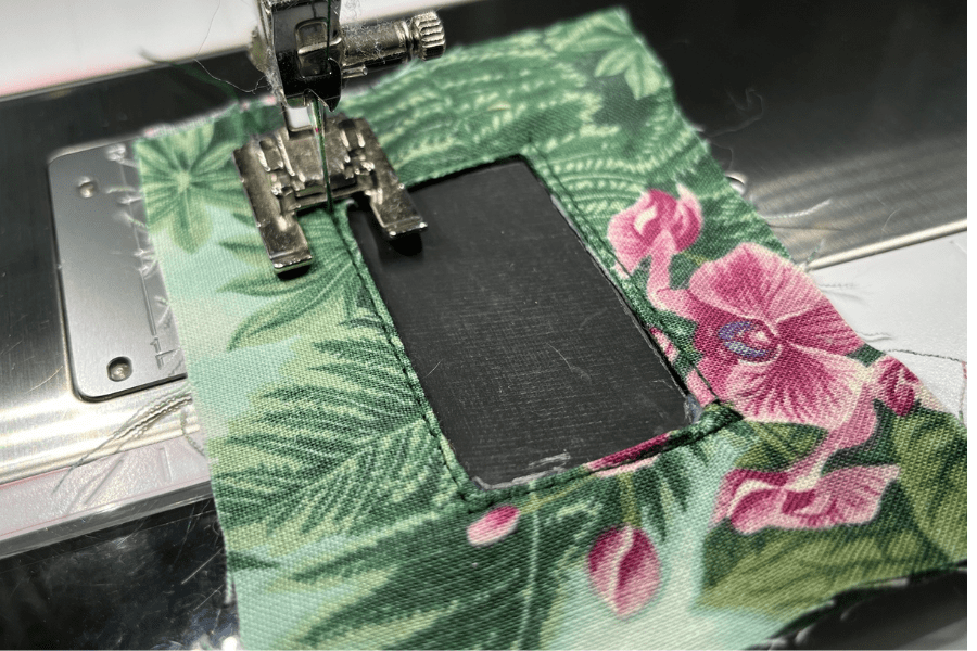 Topstitching fabric in place