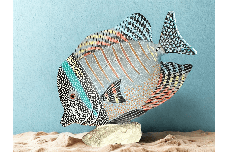 hand painted fish statue 